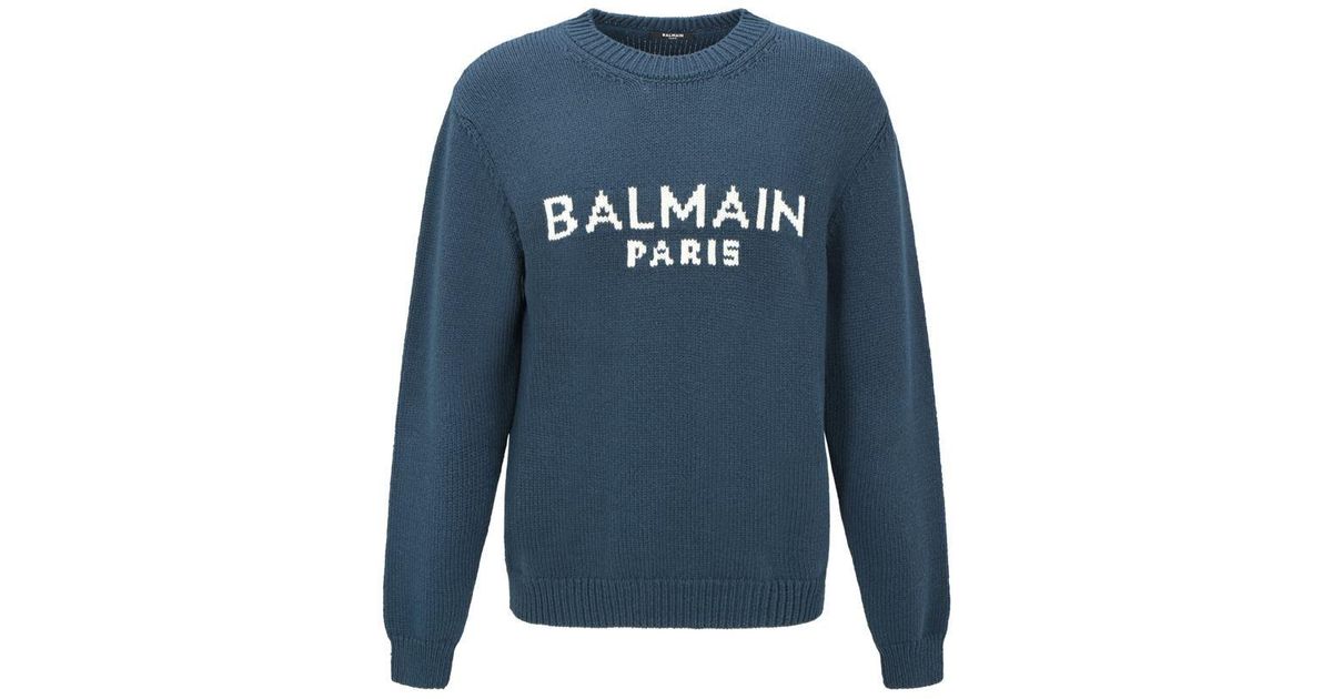 Balmain Knitwear in Blue for Men | Lyst