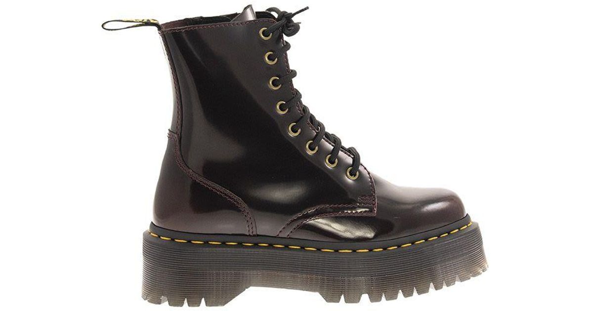 Dr. Martens Jadon Arcadia Leather Platform Boots Cherry Red in Black Lyst