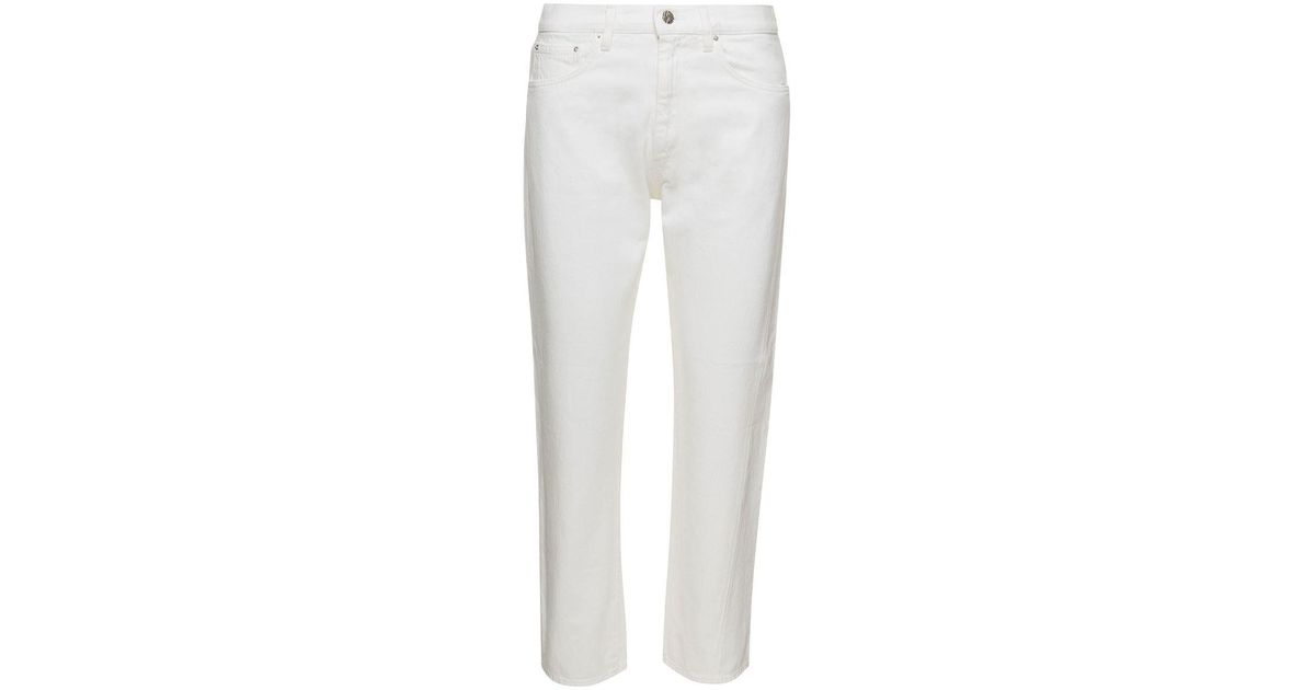 Totême Straight Jeans In Cotton Woman in White | Lyst
