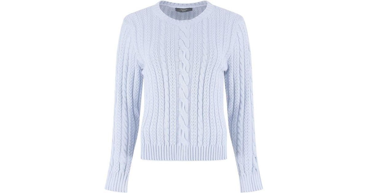 Weekend by Maxmara Baschi Cable Knit Sweater in Blue | Lyst