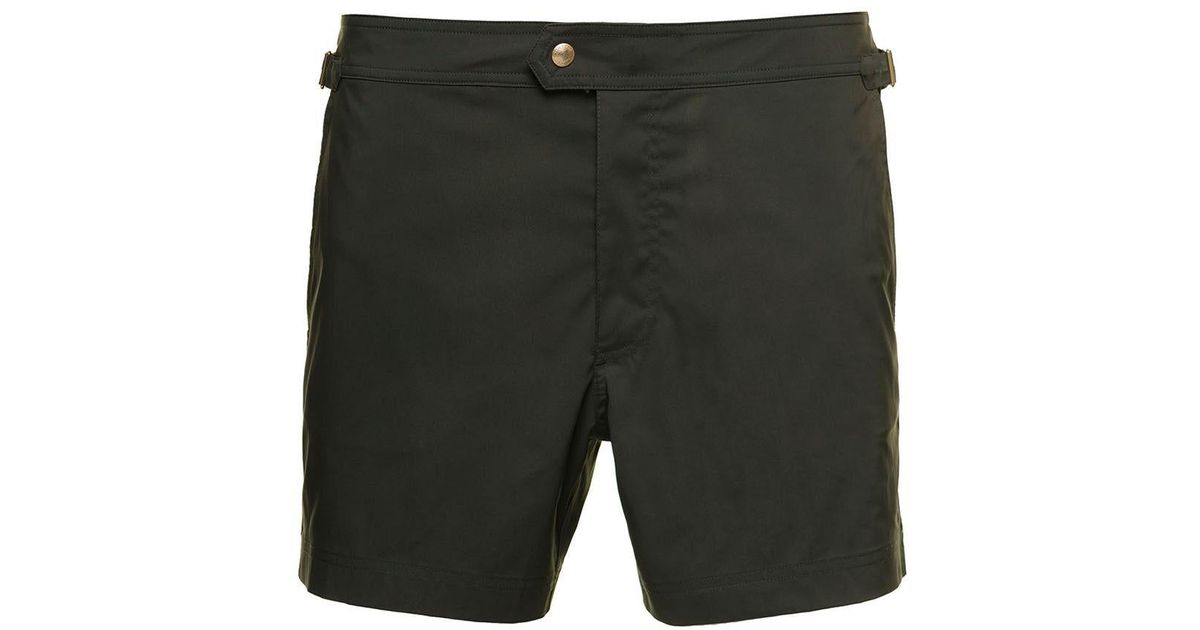 Tom Ford Brown Swim Briefs With Button And Buckle In Nylon Man in Gray