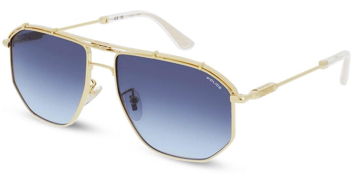 Police Geometric Metal Sunglasses in Blue for Men Lyst UK