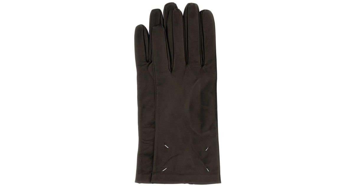 Maison Margiela Black Nappa Leather Gloves for Men | Lyst