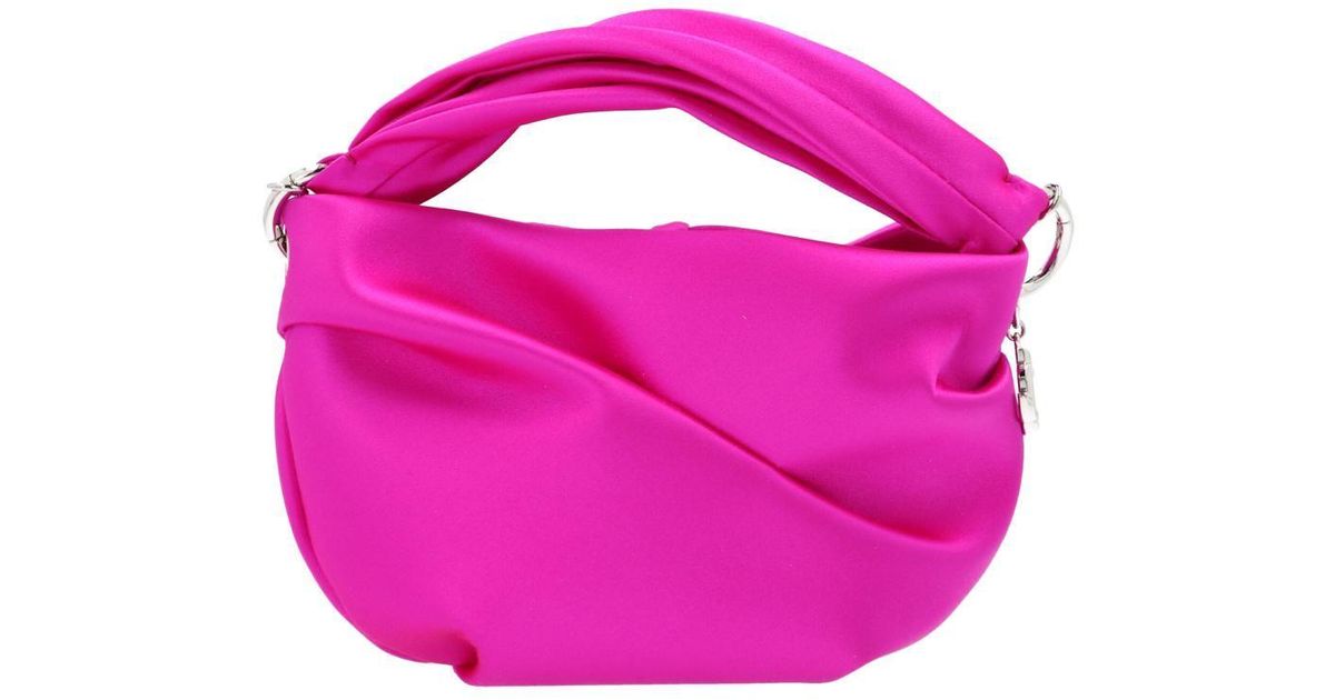 Jimmy Choo Satin Handbag in Pink | Lyst