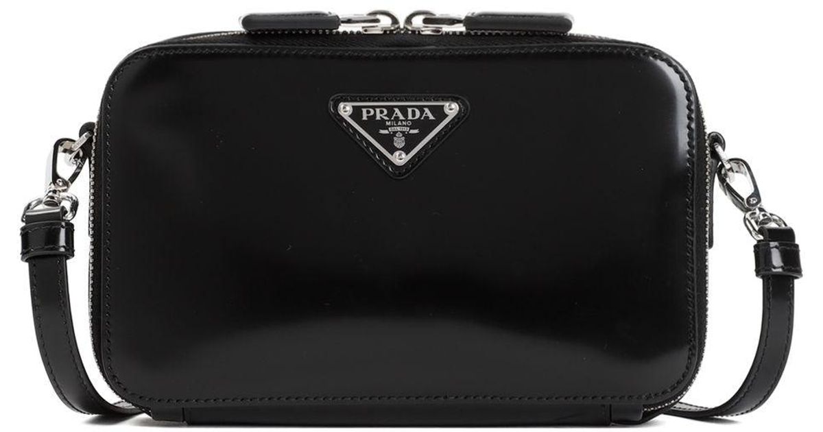 Prada Small Brique Brushed Crossbody Bag in Black for Men Lyst Australia