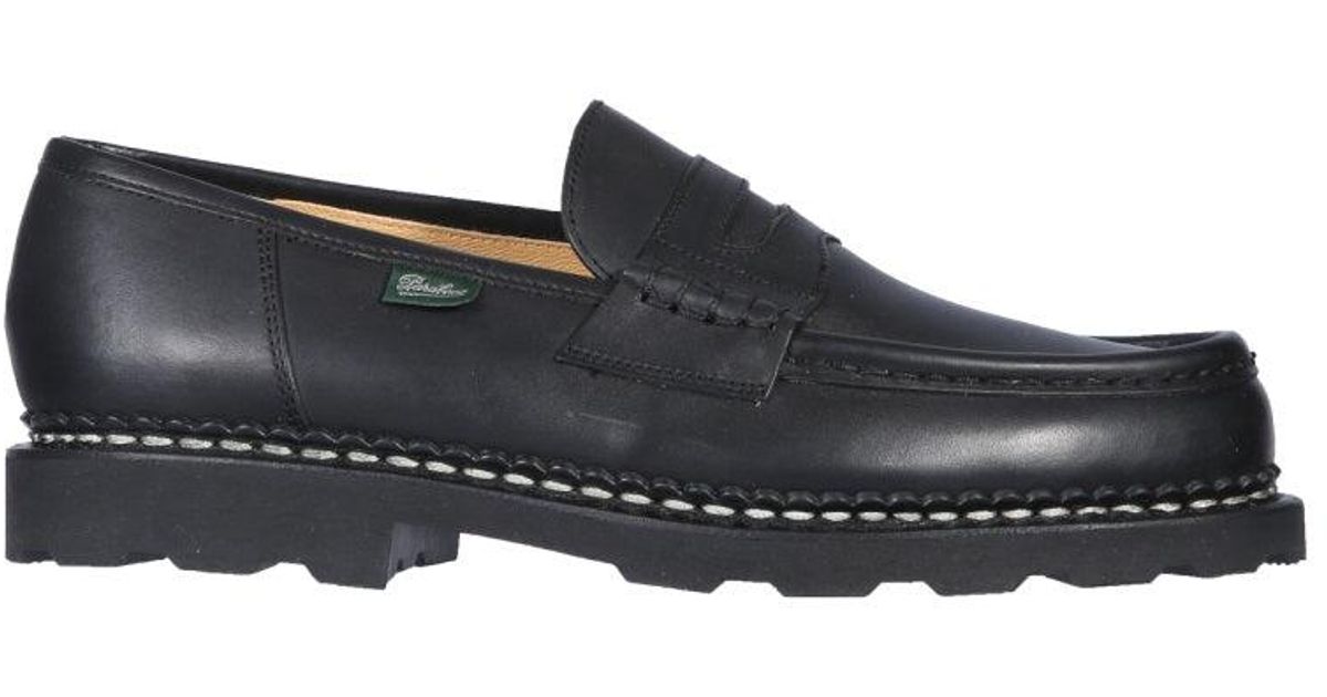 Paraboot Rubber Reims Loafers in Black for Men | Lyst