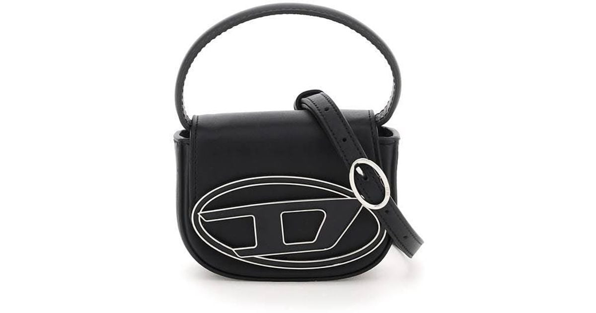 DIESEL Leather D Logo Mini Bag in Black | Lyst