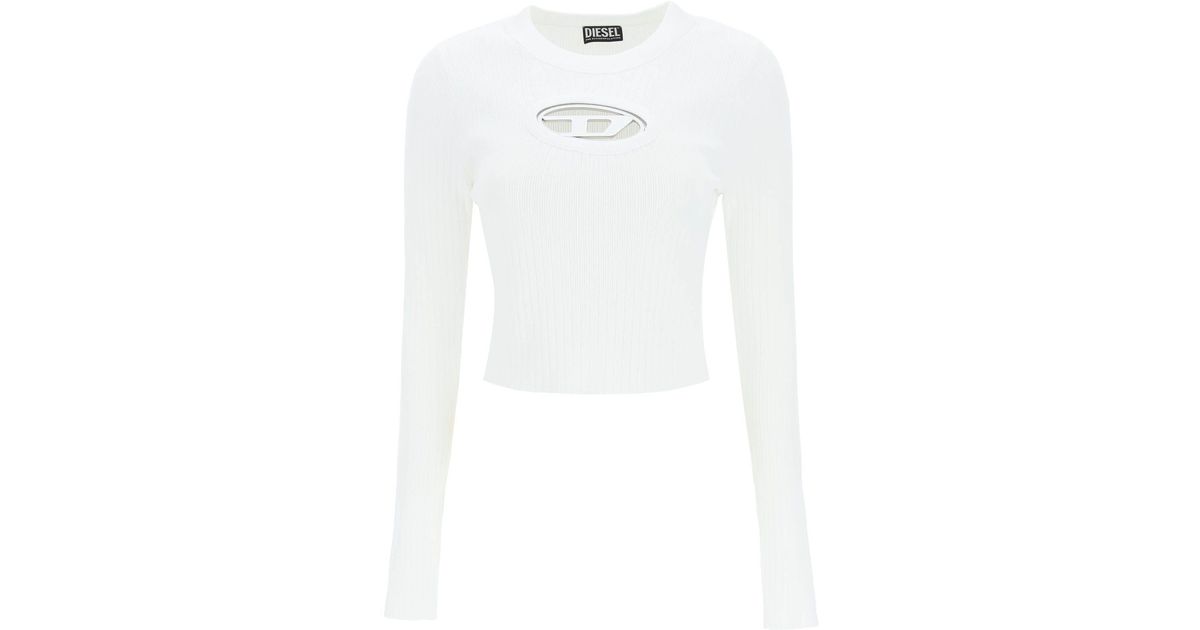 DIESEL Logo Cutout Top in White Lyst