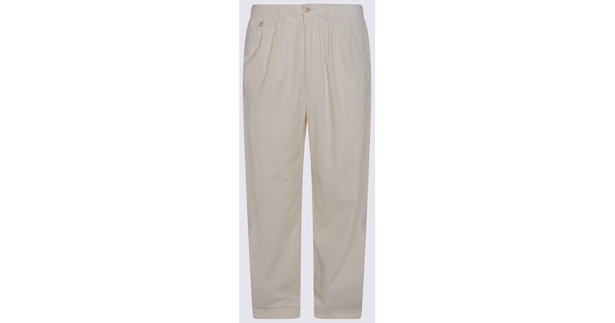 Polo Ralph Lauren White Cotton Pants in Grey for Men | Lyst UK