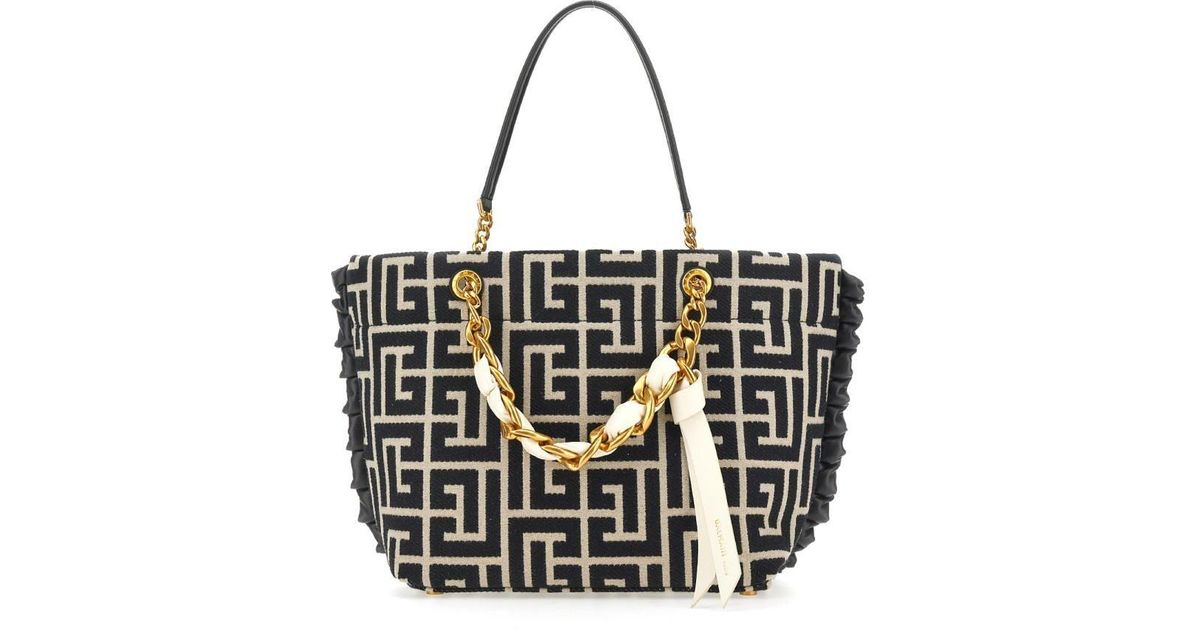 Balmain Bag 1945 Soft Tote in Black Lyst