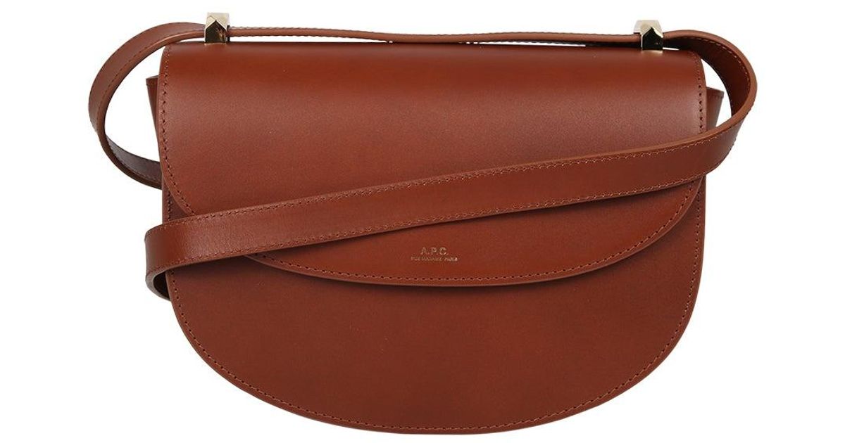 A.P.C. Geneve Leather Bag in Brown - Save 3% | Lyst