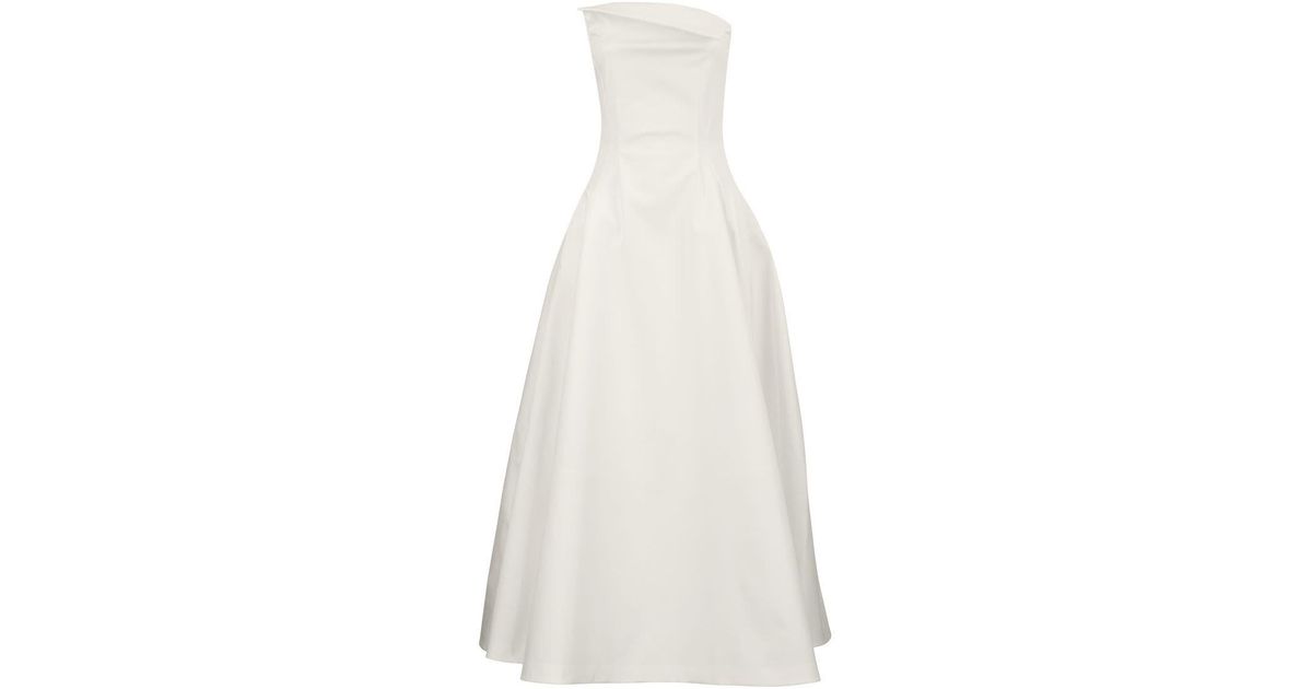 Sportmax Vista - Cotton Princess Dress in White | Lyst