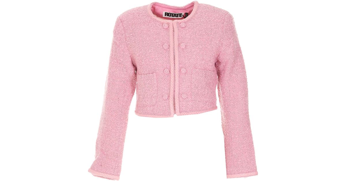 ROTATE BIRGER CHRISTENSEN Pink Wool Blend Mie Jacket | Lyst