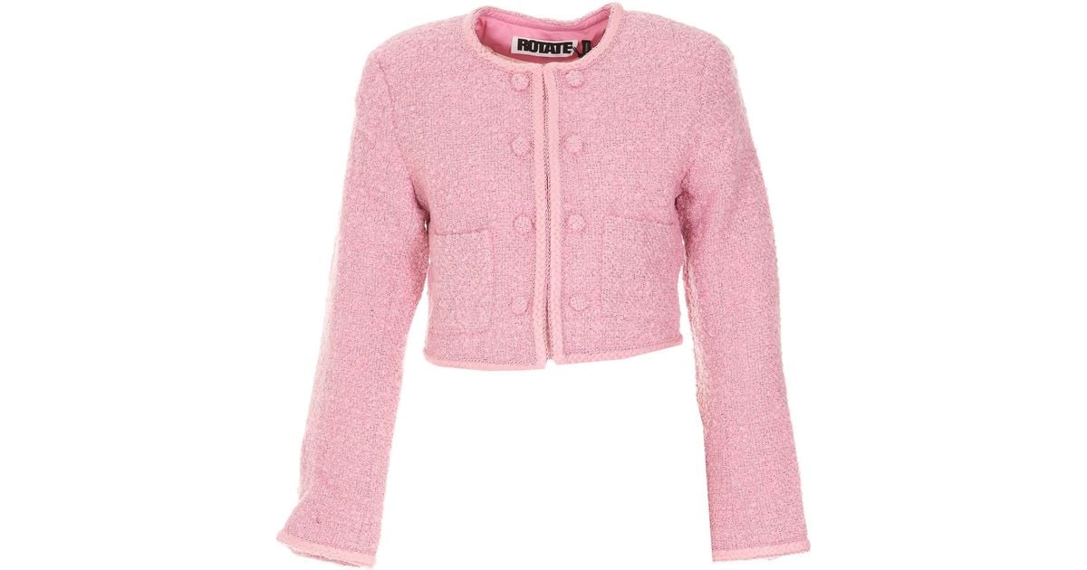 ROTATE BIRGER CHRISTENSEN Pink Wool Blend Mie Jacket Lyst