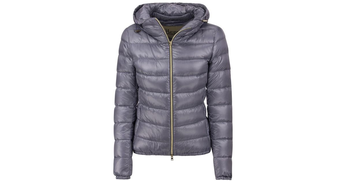 Herno Synthetic Resort - Hooded Down Jacket in Lilac (Purple) | Lyst