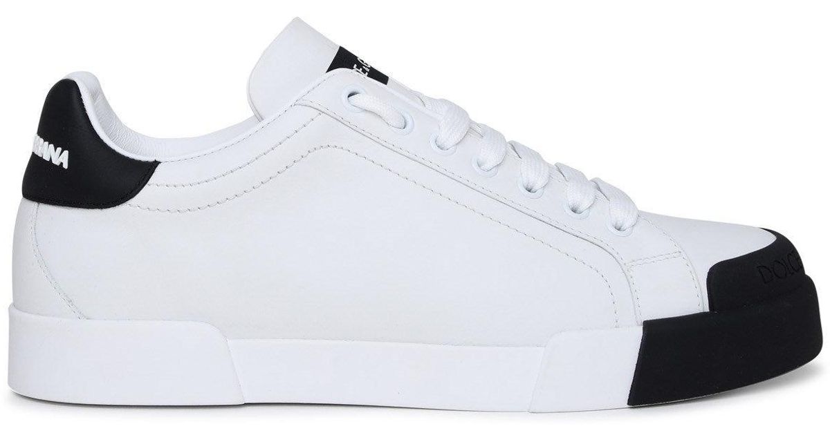 Dolce & Gabbana Leather Sneaker Bassa Bianca in White for Men | Lyst