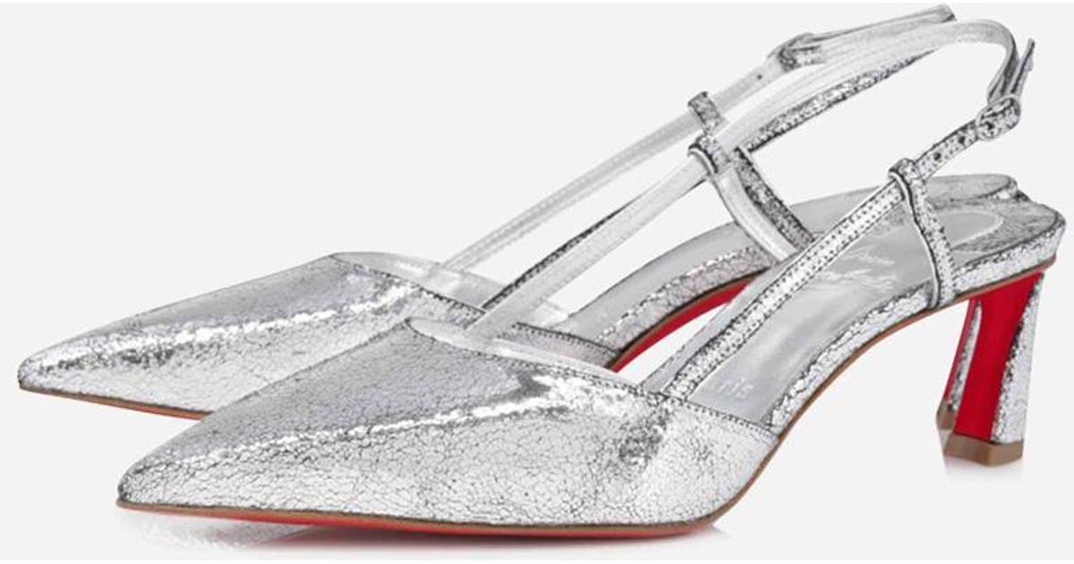 CL Condoroline 55 Mm Sling Back Pumps Manoir Specchio Leather Silver