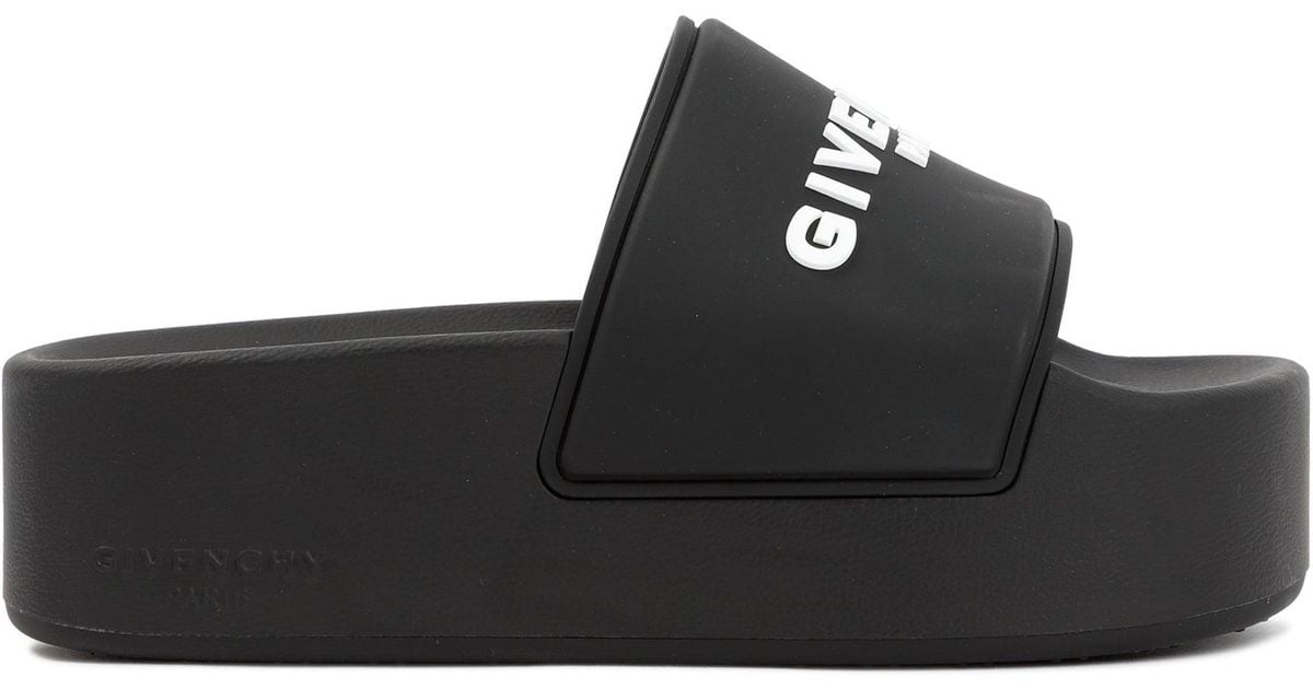 Givenchy Slide Platform Sandal Shoes in Black Lyst Canada