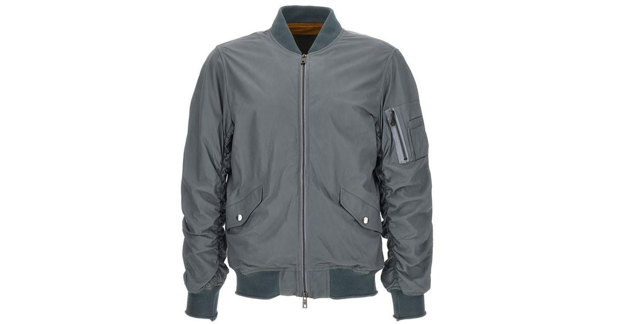 Giorgio Brato Leather Bomber Jacket in Gray for Men | Lyst