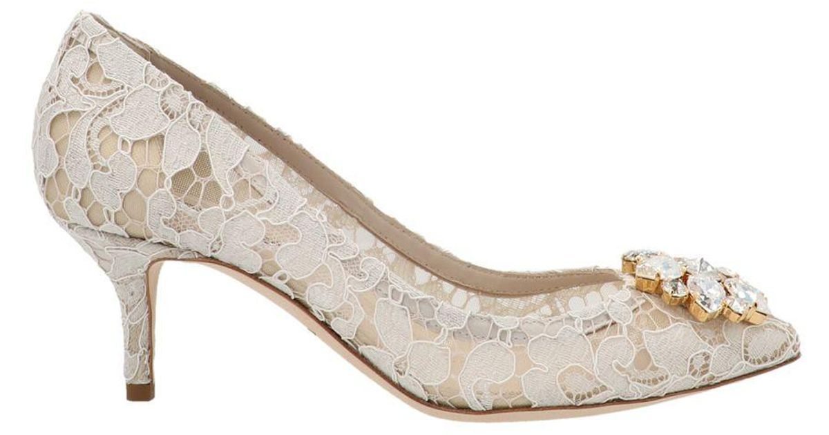 Dolce & Gabbana Beige Leather Bellucci Heels Pumps Shoes