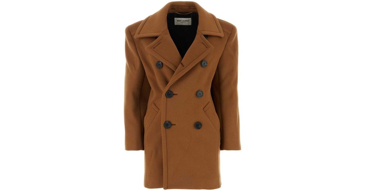 Saint laurent camel coat cheap