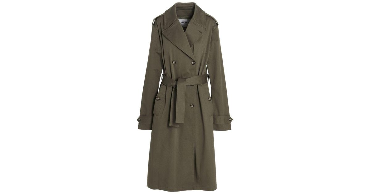 OMBRA MILANO 'n°1' Trench Coat in Green | Lyst