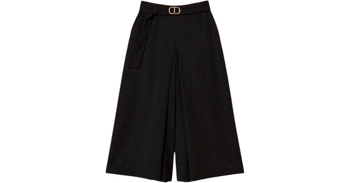 パンツ TWINSET SS25 Twin-set Trousers Black (251TP2409 S185990006) Wide leg trousers Woman, Black | TWINSET Milano