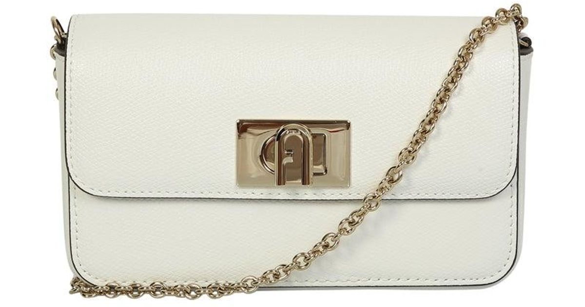 Furla Leather 1927 Mini Shoulder Strap Bag By in White - Save 8% | Lyst