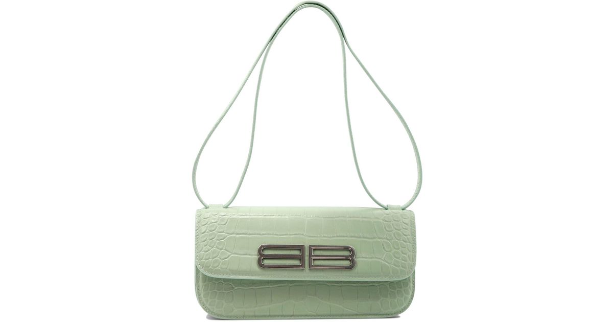 Balenciaga Leather "gossip" Shoulder Bag in Green Lyst