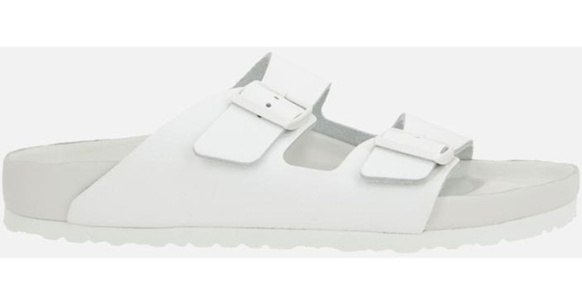 Birkenstock White Leather Flat Sandals