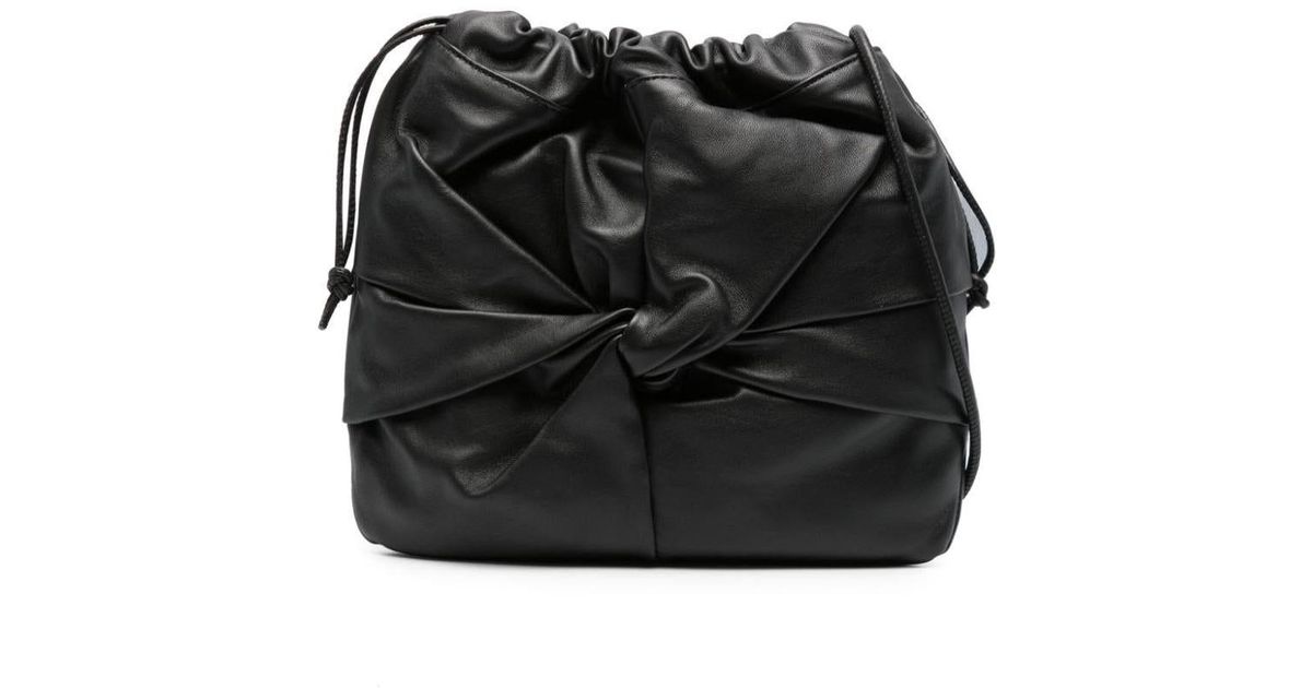 Hereu Ronet Twisted Leather Crossbody Bag in Black | Lyst