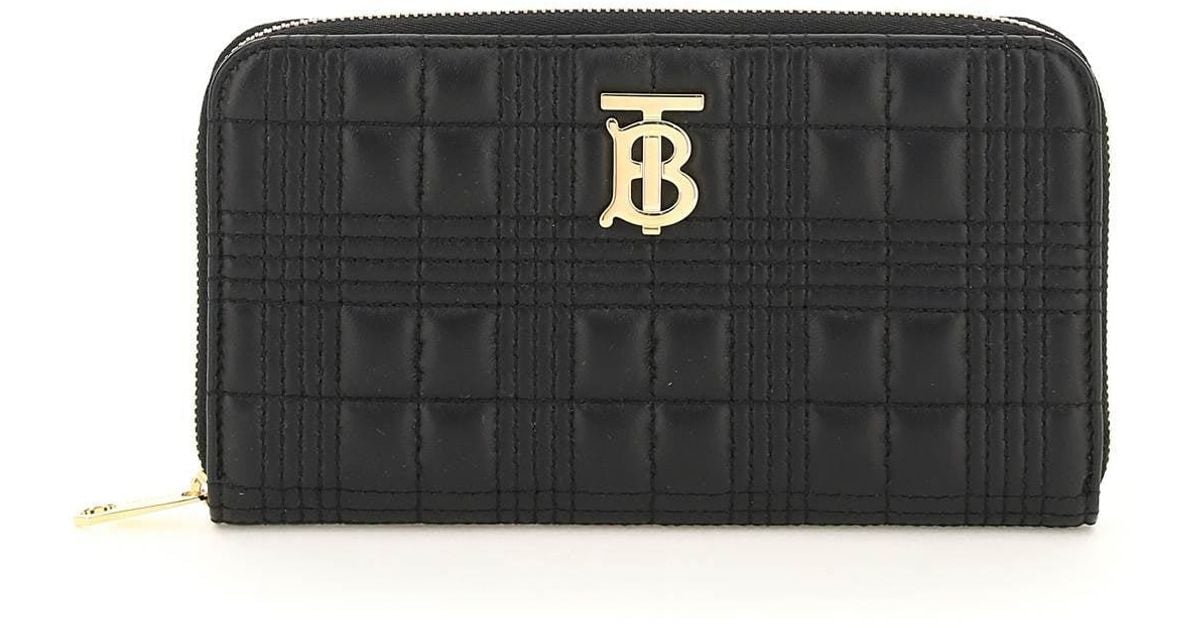Burberry Leather Lola Ziparound Wallet in Black Lyst
