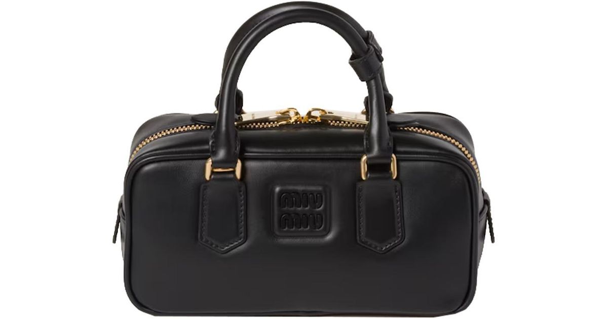 ☆大人気ライン☆ miu miu ARCADIE LEATHER HANDBAG Black Miu Miu Arcadie Leather Bag | Black | FARFETCH CA