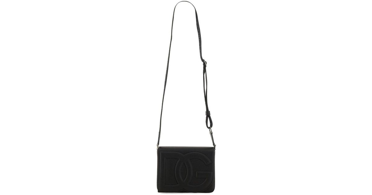 Dolce & Gabbana Medium Leather Shoulder Bag in Black for Men | Lyst