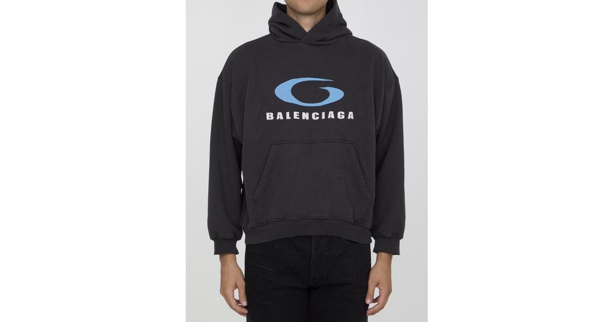 Balenciaga Loop Sports Icon Cotton Hoodie in Grey for Men Lyst - Main Image