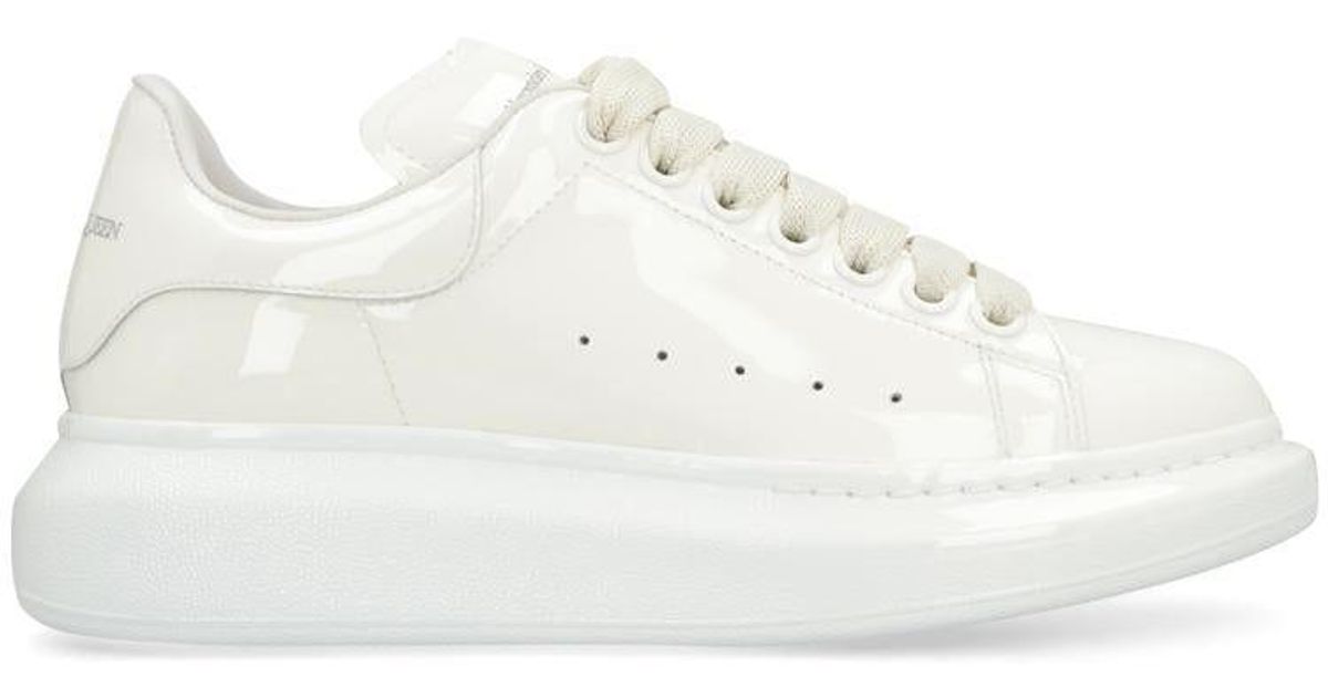 Alexander McQueen Larry Patent Leather Sneakers in White | Lyst