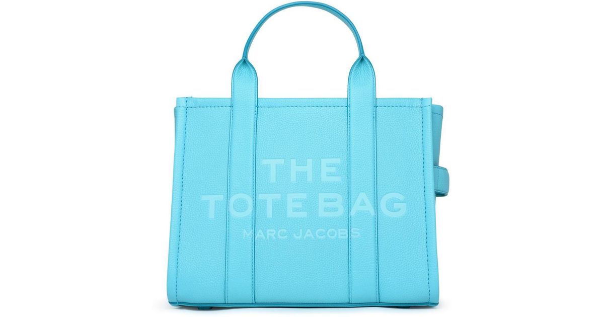 Marc Jacobs Light Blue Leather Midi Tote Bag | Lyst