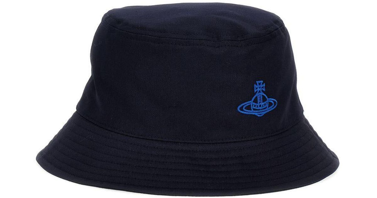 Vivienne Westwood Logo Embroidery Bucket Hat Hats in Blue | Lyst