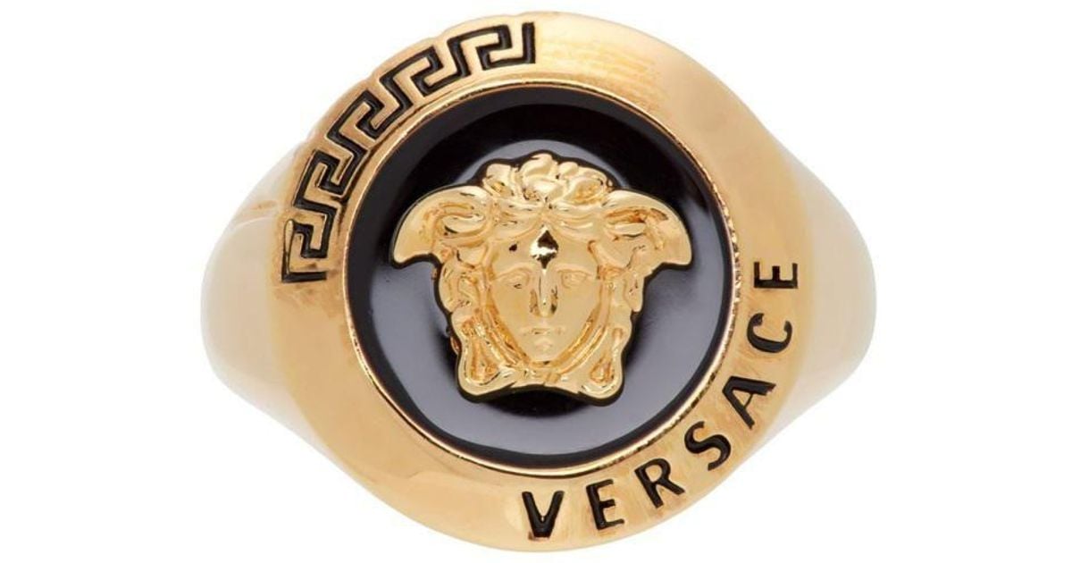 Versace Anello Medusa in Metallic for Men | Lyst