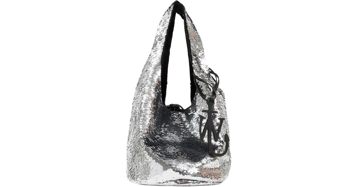 JW Anderson Mini Sequin Shopper Bag in Metallic (Black) | Lyst