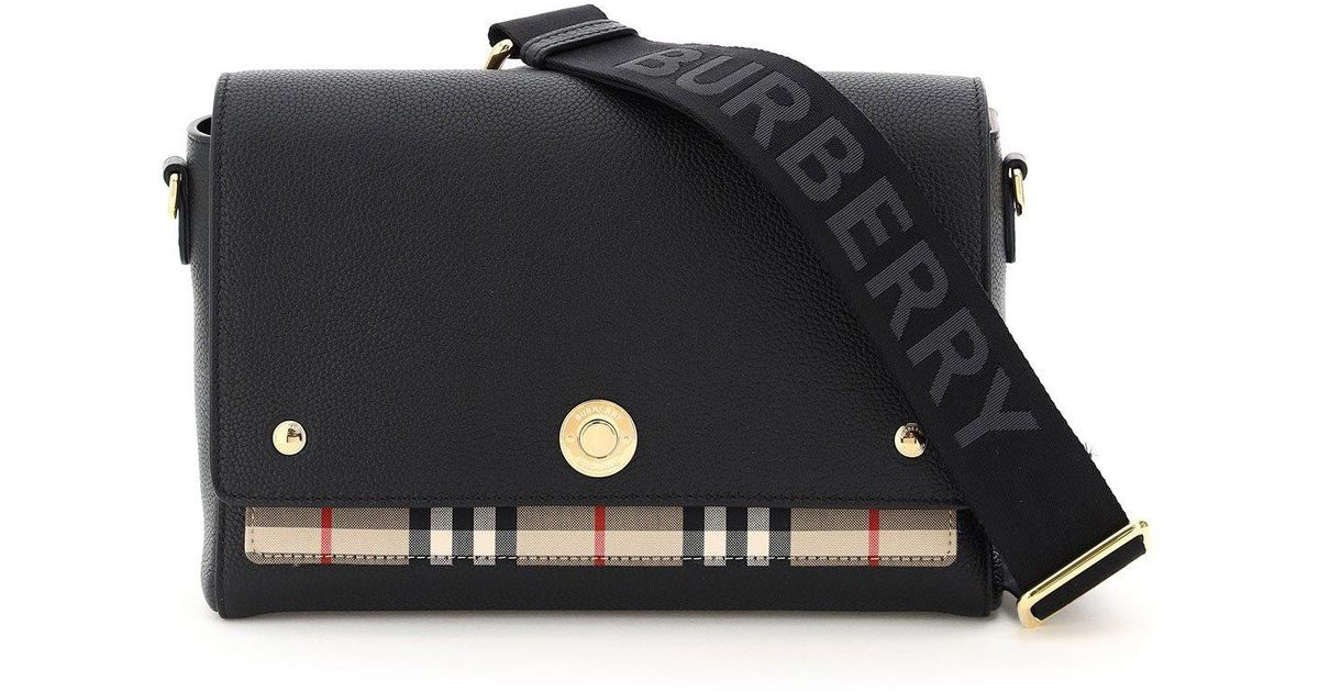 Burberry Leather Note Medium Shoulder Bag in Black Lyst