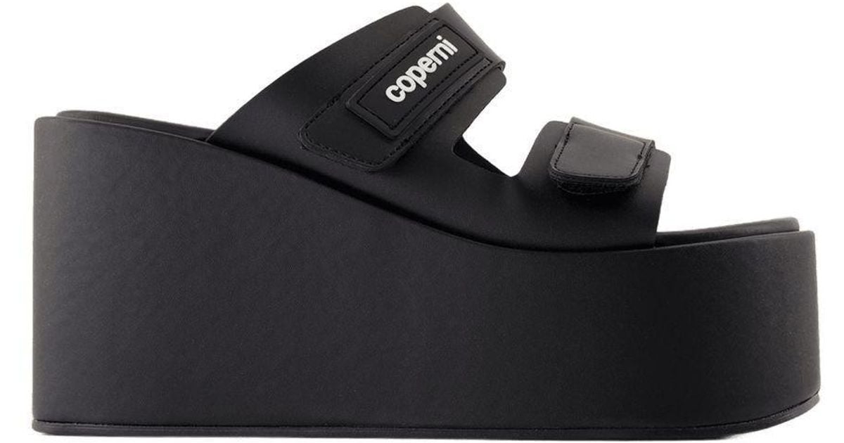 【関税込み】Patch Wedge Sandals - Coperni - Synthetic - Blac Coperni Patch Wedge Sandals in Black | Lyst