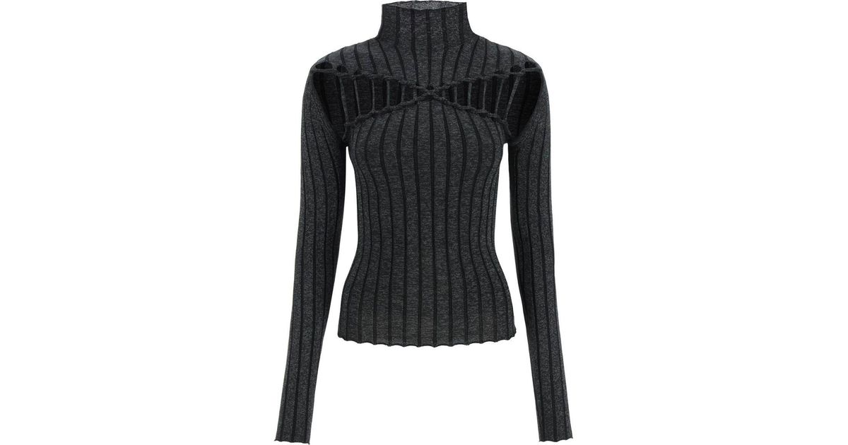 Dion Lee X Braid Reflective Knit Top in Black Lyst