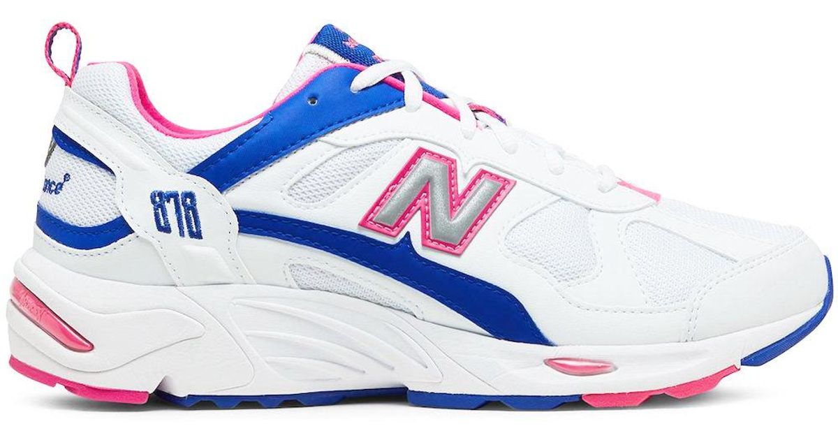 New Balance Leather 878 White/pink Sneakers for Men - Save 41% | Lyst