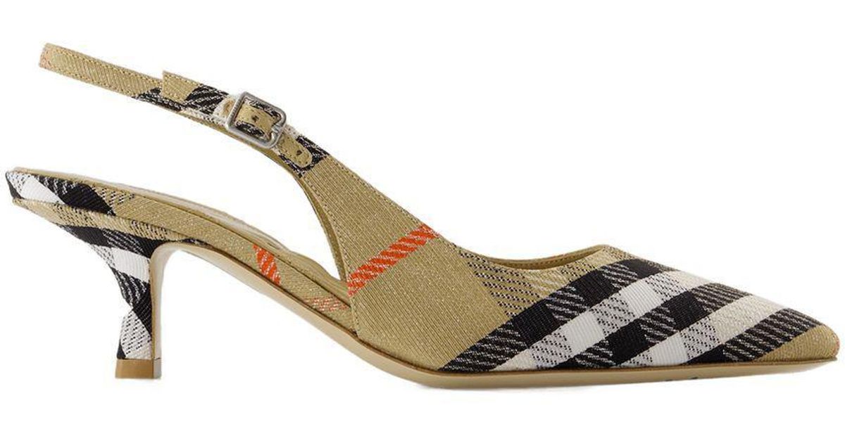 【関税&送料込み】Burberry Lf Birdie 55 Sandals Burberry Lf Birdie 55 Sandals in Metallic | Lyst