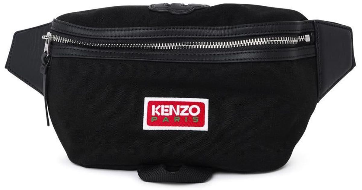 KENZO Black Fabric Waist Bag for Men | Lyst