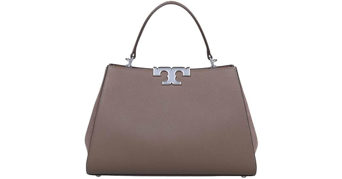 Tory Burch Leather And Suede Bag in Brown | Lyst