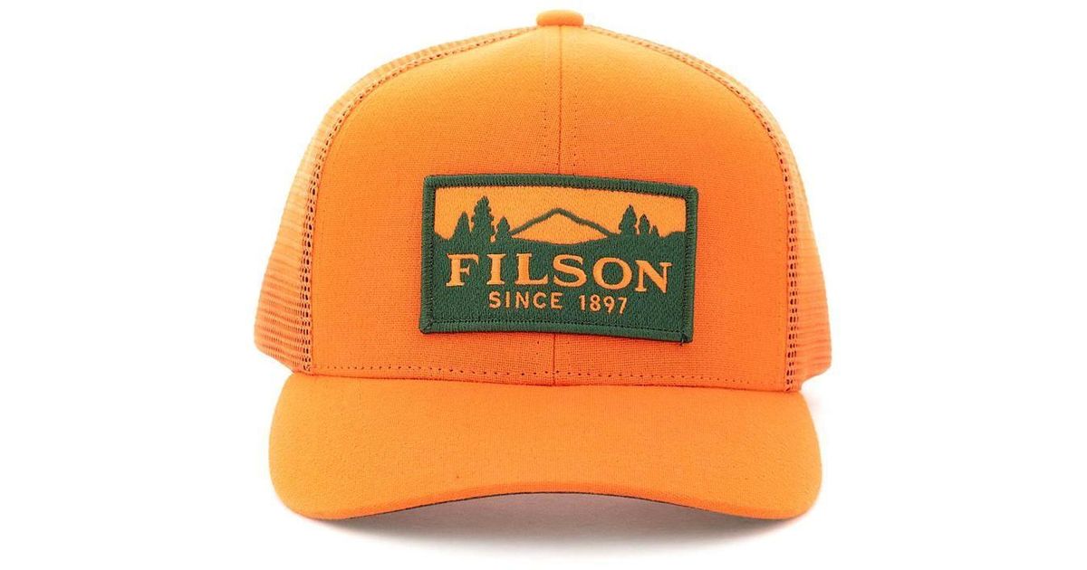 Filson logger Mesh Baseball Cap in Orange for Men | Lyst