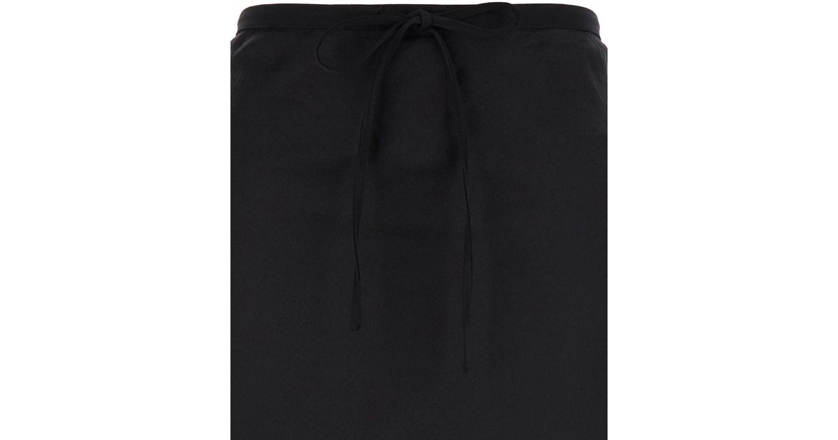 スカート Dunst Black Double-Layer Long Skirt in Viscose Blend Woman DUNST Double-Layer Long Skirt in Black | Lyst