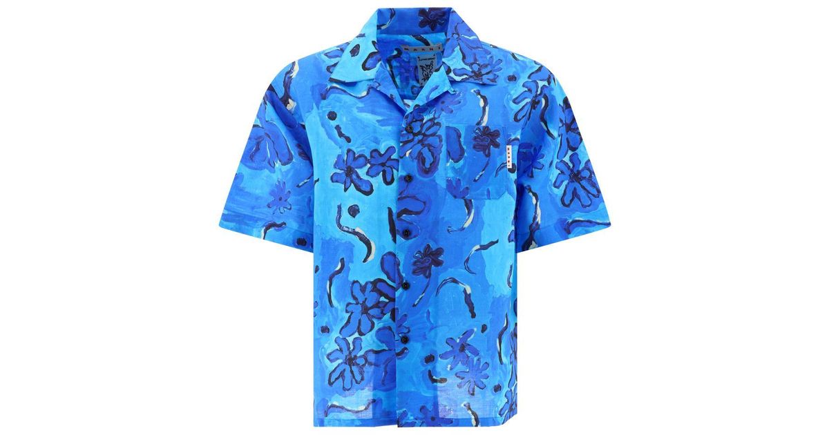 Marni " X Flaminia Veronesi" Bowling Shirt in Blue for Men | Lyst